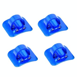 4 PCS Mountain Road Bicycle Hose Line Guide Adhesive Wire Seat Frame Cable Fixing C Buckle, Style: Aluminum Alloy Buckle(Blue)