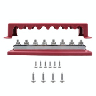 RV 600A High Current busbar 8-way Straight M10 Wiring Studs(Red)