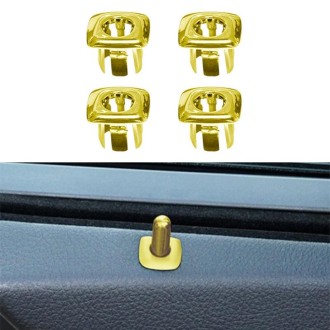 For BMW 5 Series 2011-2017 4 in 1 Car Interior Door Window Trim Panel Locking Knob Button Cover 5142 9171 769 (Gold)