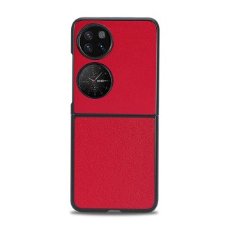 For Huawei P50 Pocket Plain Skin Litchi Texture Phone Case(Red)