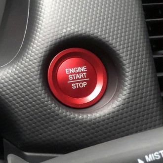 Car Engine Start Key Push Button Ring Trim Sticker for Honda(Red)