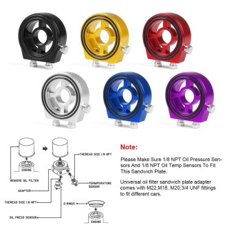 Car Modification Oil Temperature and Oil Pressure Gauge Adapter (Black)