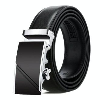 Dandali Casual Men Automatic Buckle Belt Business Soft Leather Pants Band, Length (cm): One Size 110-125cm(ZD-30)