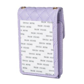 BFK07 Metal Buckle Vertical Card Bag Mobile Phone Back Sticker(Purple)