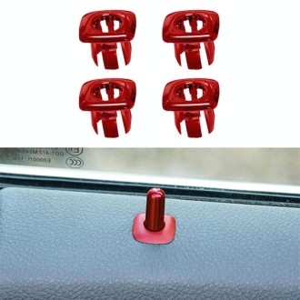 For BMW 5 Series 2011-2017 4 in 1 Car Interior Door Window Trim Panel Locking Knob Button Cover 5142 9171 769 (Red)