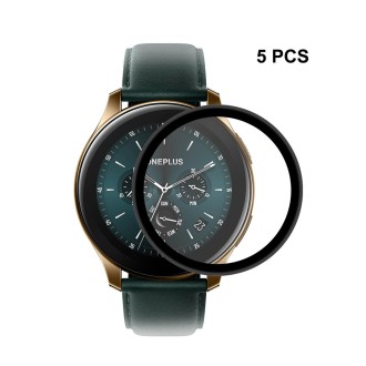 5pcs For OnePlus Watch ENKAY Hat-Prince 3D Full Screen Soft PC Edge + PMMA HD Screen Protector Film