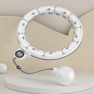 Intelligent Detachable Digital Display Counting Fitness Circle, Suitable Waist: 65-90cm White