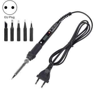 Metallic LCD Temperature Regulating Soldering Iron And Soldering Iron Tip Set Electric Soldering Iron Welding Tool(220V EU Plug 