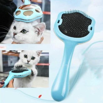 Footprint Pet Hair Removal Comb Dog Cat Hair Remover(Blue)