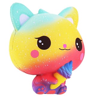 3 PCS Ice Cream Cat Cute Soft Squeeze Scented Toy Gift for Kid Size:11*7*8cm(Orange starry sky)