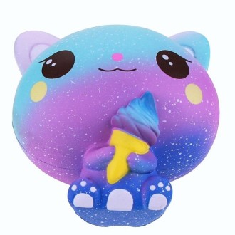 3 PCS Ice Cream Cat Cute Soft Squeeze Scented Toy Gift for Kid Size:11*7*8cm(Orange starry sky)