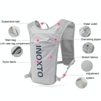 INOXTO 591 5L Multifunctional Marathon Outdoor Chest Hydration Backpack(Light Gray and Orange)