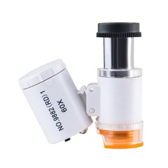 9882(RD) 60X Mini HD Banknote Detection Optical Microscope with LED Light, Color: White