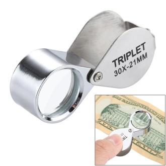 Mini Portable 30X Jewelry Magnifier(Silver)