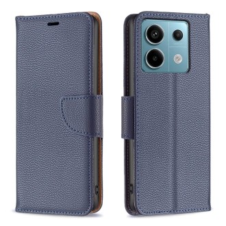 For Xiaomi Redmi Note 13 Pro 4G Global Litchi Texture Pure Color Leather Phone Case(Blue)