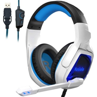 SADES MH901 7.1 Channel USB Adjustable Gaming Headset with Microphone(Blue White)