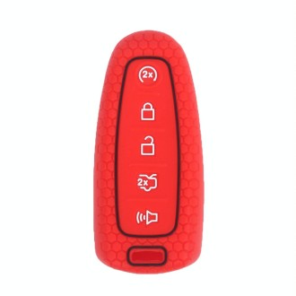 For Ford Edge/Explorer 2pcs 5-Button Key Silicone Case(Red)