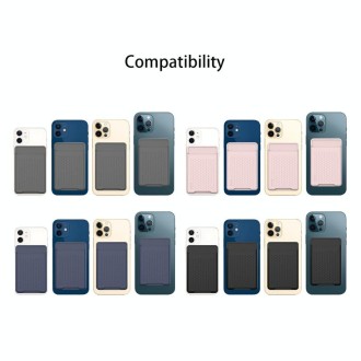 For iPhone 13 Series / iPhone 12 Series Silicone Wallet Pouch Card Case Anti-degaussing Card Holder Magsafing Magnetic Sticker(B