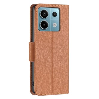 For Xiaomi Redmi Note 13 Pro 4G Global Litchi Texture Pure Color Leather Phone Case(Brown)