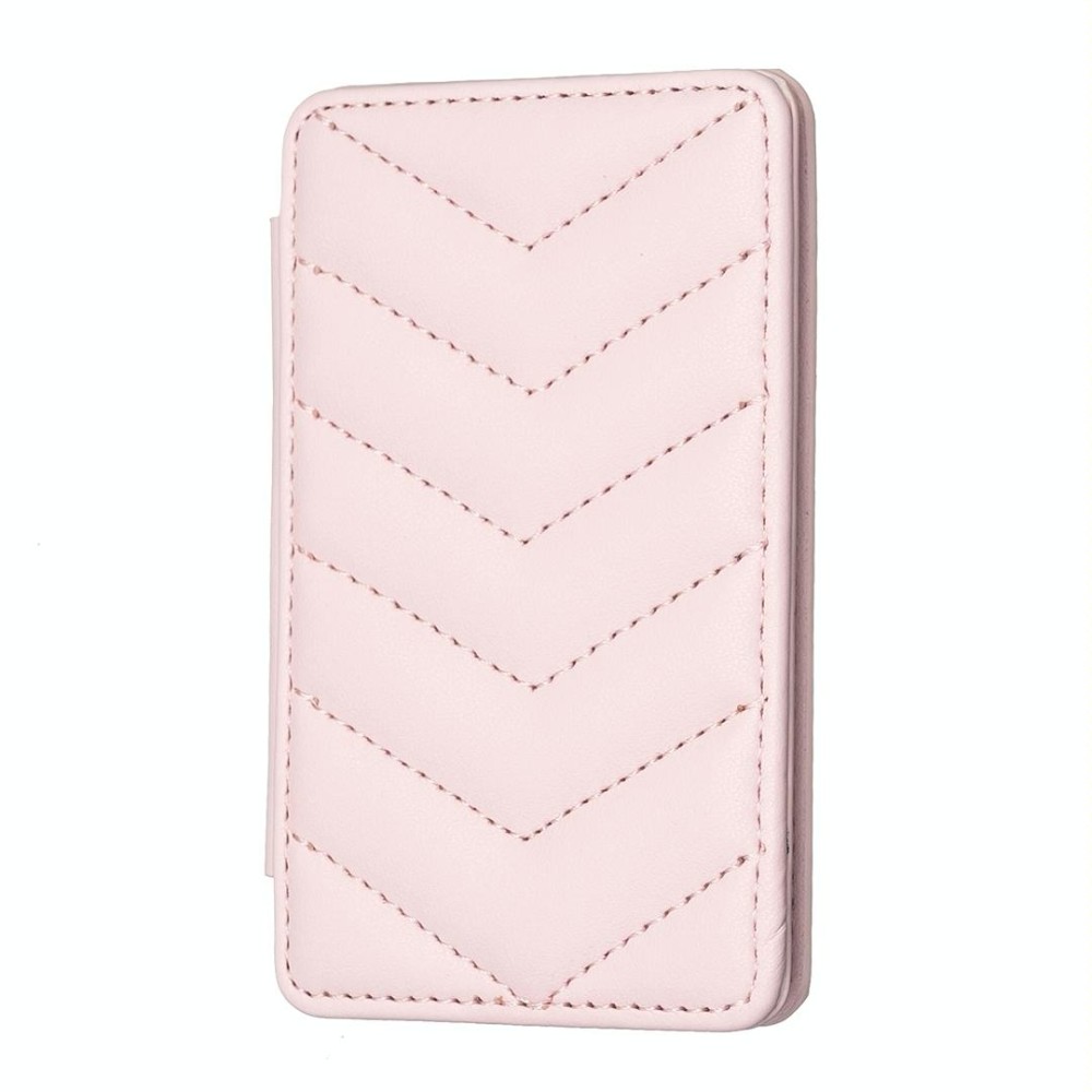 BFK02 Wave Pattern Card Bag Mobile Phone Back Sticker(Pink)