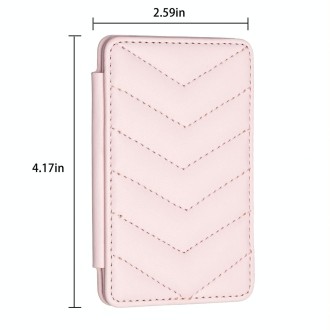 BFK02 Wave Pattern Card Bag Mobile Phone Back Sticker(Pink)