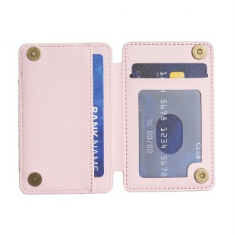 BFK02 Wave Pattern Card Bag Mobile Phone Back Sticker(Pink)