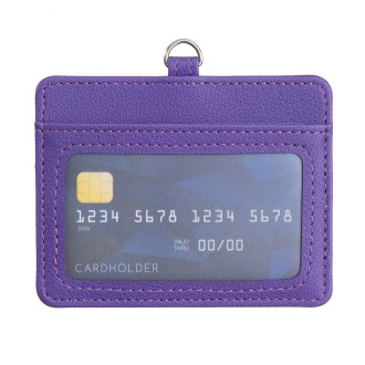 BFK14 Horizontal ID Card Bag with Lanyard(Purple)