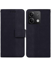 For Xiaomi Redmi Note 13 5G Geometric Embossed Leather Phone Case(Black)
