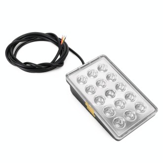 DC12V 1W Car Square Highlight Brake Lights Reversing Light with 15LEDs SMD-3528 (Transparent)