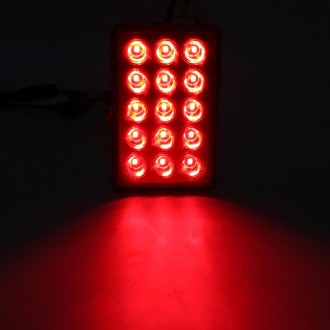 DC12V 1W Car Square Highlight Brake Lights Reversing Light with 15LEDs SMD-3528 (Transparent)