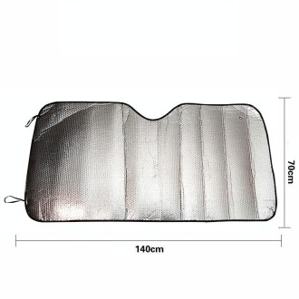 Silver Aluminum Foil Sun Shade Car Windshield Visor Cover Block Front Window Sunshade UV Protect, Size: 140 x 70cm