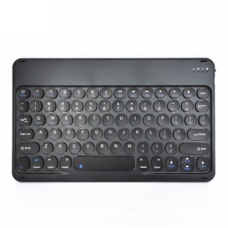 X3S 10 inch Universal Tablet Round Keycap Wireless Bluetooth Keyboard, Backlight Version (Black)