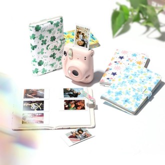 CAIUL 3 Inch PU Photo Album Large Capacity Business Card Holder Photo Storage Book(flowers)