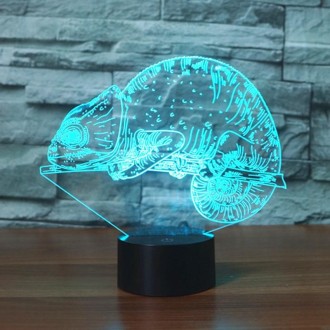 Chameleon Shape 3D Colorful LED Vision Light Table Lamp, USB Touch Version