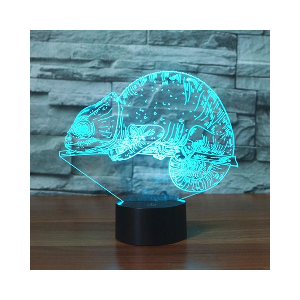 Chameleon Shape 3D Colorful LED Vision Light Table Lamp, USB Touch Version