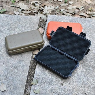 Large EDC Tool Outdoor Shockproof Waterproof Sealing Box Wild Survival Storage Box(Mud Color)