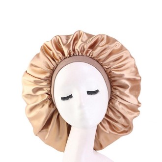 3 PCS TJM-405A Large Satin Round Hat Stretch Wide Brim Night Hat Chemotherapy Hat, Size: One Size(Khaki)