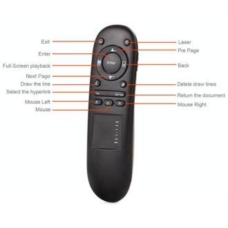 VIBOTON 504T 2.4GHz Laser Pens Wireless RF Remote Control Laser Presenter Pointer for Power Point PPT with Touchpad Air Mouse fo