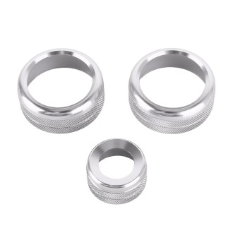 3 PCS Car Metal Air Conditioner Knob Case for BMW X1 / X2 / GT (Silver)