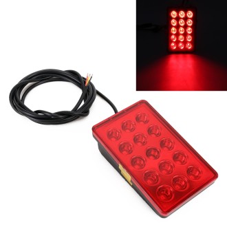 DC12V 1W Car Square Highlight Brake Lights Reversing Light with 15LEDs SMD-3528 (Red)