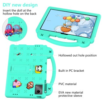 For Onn Tbspg 100110027 2023 Handle Kickstand Children EVA Shockproof Tablet Case(Mint Green)