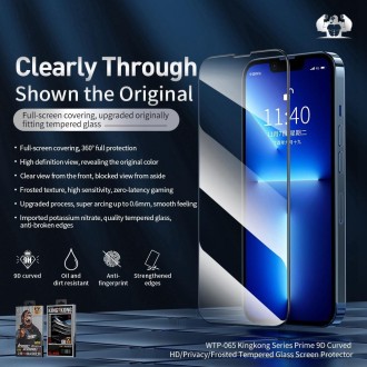 For iPhone 13 Pro 10pcs WEKOME 9D Curved Privacy Tempered Glass Film