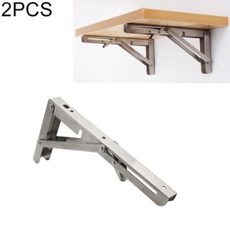 2 PCS 10 inch Billy Wall-mounted Foldable Stainless Steel Spring Storage Shelf for Dining Table