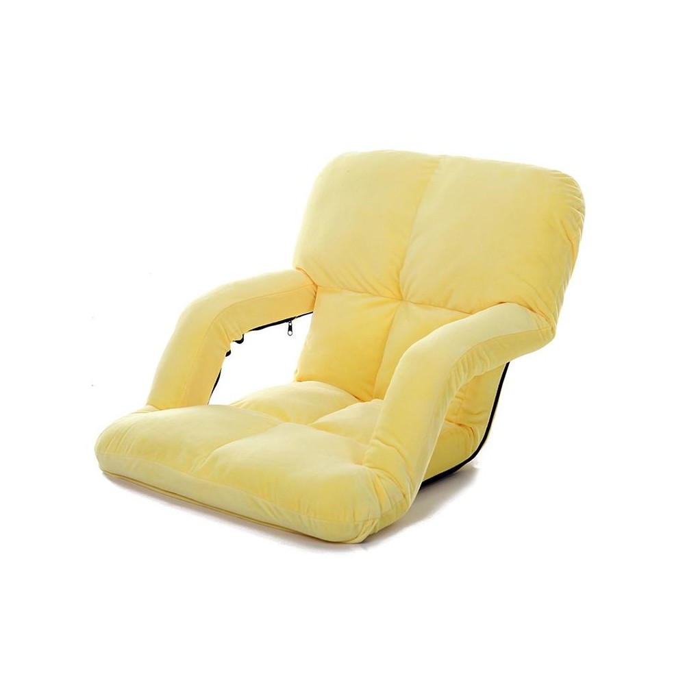 A3 Creative Lazy Sofa with Armrests Foldable Single Backrest Recliner (Yellow)