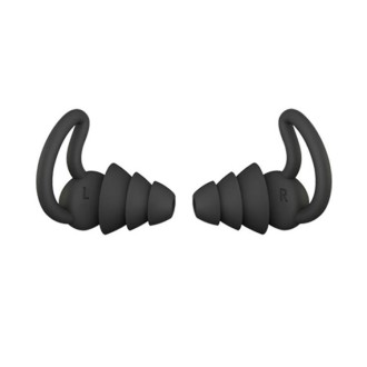 iMeBoBo A1 Shark Fin Version Nano Silicone Sleeping Noise Reduction Earplugs, Style:Three Layer(Black)