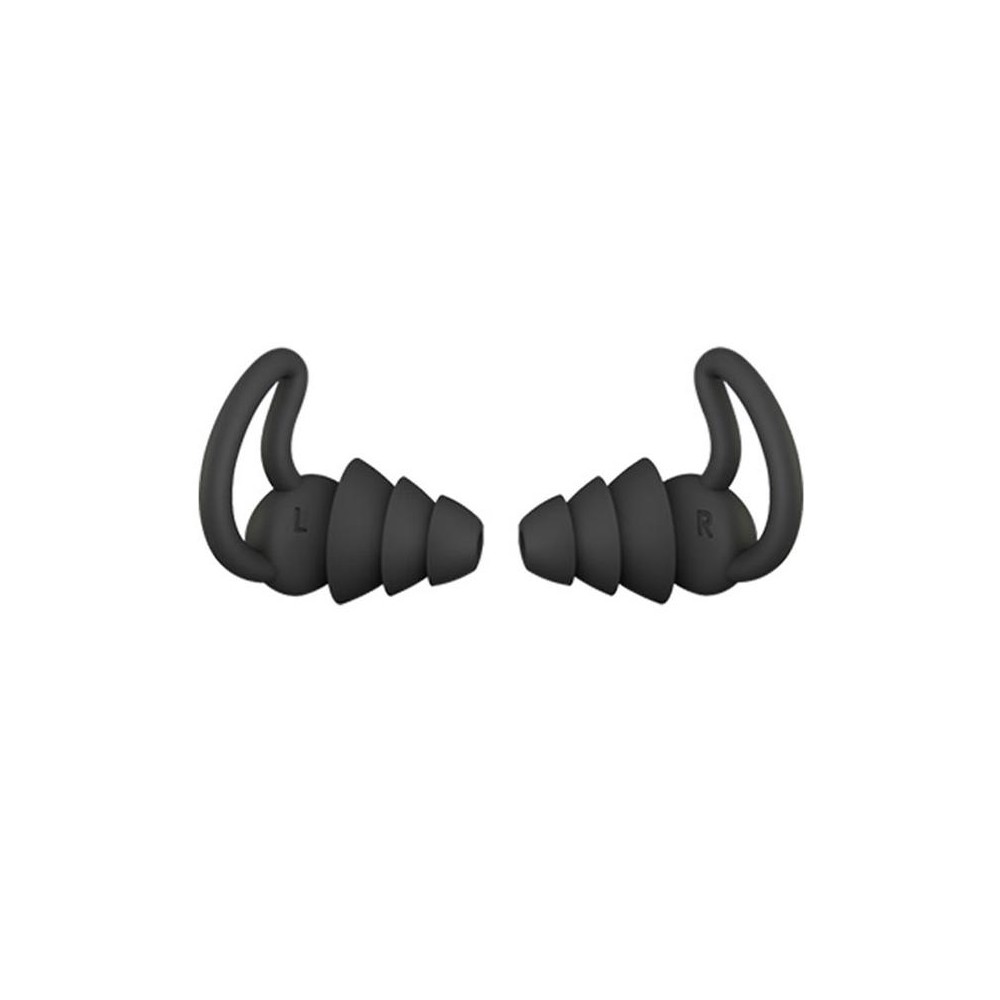 iMeBoBo A1 Shark Fin Version Nano Silicone Sleeping Noise Reduction Earplugs, Style:Three Layer(Black)