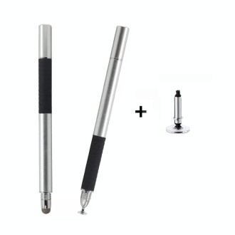 AT-31 Conductive Cloth Head + Precision Sucker Capacitive Pen Head 2-in-1 Handwriting Stylus with 1 Pen Head(Silver Grey)