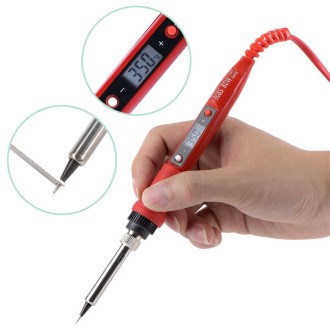 Metallic LCD Temperature Regulating Soldering Iron And Soldering Iron Tip Set Electric Soldering Iron Welding Tool(110V US Plug 