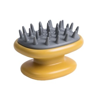 Household Shampoo Comb Silicone Massage Comb Portable Head Grab Dandruff Hair Brush(Yellow)