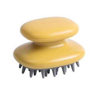 Household Shampoo Comb Silicone Massage Comb Portable Head Grab Dandruff Hair Brush(Yellow)